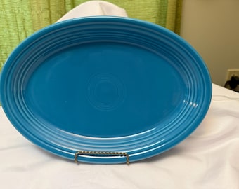 Fiesta Blue Large13 5/8 Oval Platter RETIRED HLC
