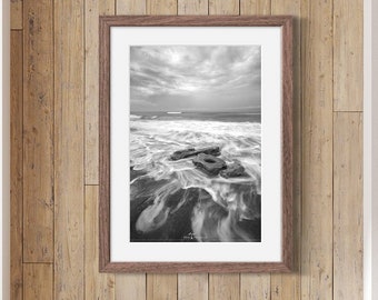 Stormy Seascape Photography Print: Marineland Florida Beach Wall Art