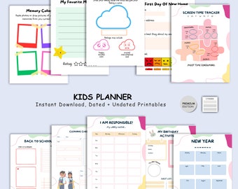 Kids Planner Organizer, Daily Weekly Monthly Schedule, Children's Productivity Journal, Time Management Tool