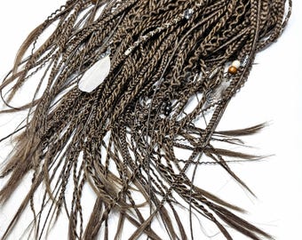 Synthetic cold light brown thin smooth dreadlocks DE and SE dreads & braids Smooth dreads of various textures Light brown hair extensions