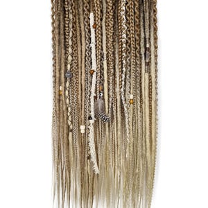 Blonde ombre dreadlock extensions DE SE dreads, braid swith ombre effect Extensions synthetic dreads Hair extensions from ash brown to blond