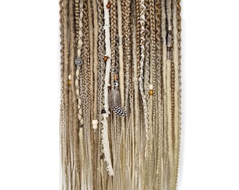 Blonde ombre dreadlock extensions DE SE dreads, braid swith ombre effect Extensions synthetic dreads Hair extensions from ash brown to blond