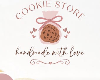 Bakery Canva Logo Template, DIY Cookie Store Logo (Editable Design)