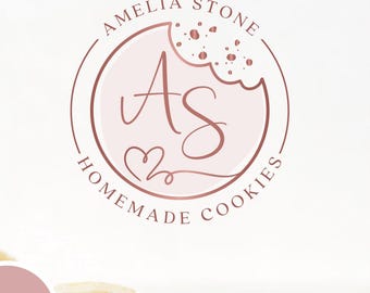 Bakery Canva Logo Template, DIY Cookie Shop Logo (Editable)