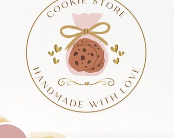 Bakery Canva Logo Template, DIY Cookie Store Design (Editable)