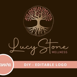 Tree of Life Canva Logo Template, Tree Editable Logo, DIY Life Coaching Logo, Yoga Logo, Psychology Logo, Healing Logo, Natural Therapy Logo image 3