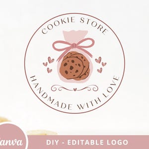 Bakery Canva Logo Template, Editable Logo Design, DIY Cookie Store Logo, Homemade Cookies Logo, Handmade Baking Shop Logo, Business Logo.