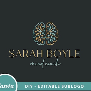 Mind Tree Canva Logo Template, Psychology Editable Logo Design, Life Coach Logo, Mental Health Logo, Brain Therapy Logo, Mindset DIY Logo.