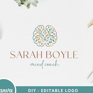 Mind Tree Canva Logo Template, Psychology Editable Logo Design, Life Coach Logo, Mental Health Logo, Brain Therapy Logo, Mindset DIY Logo.