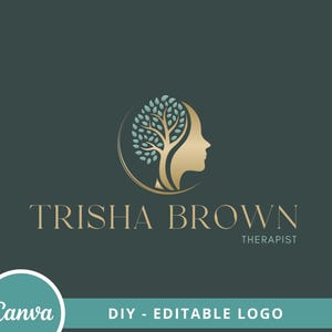 Mind Tree Canva Logo Template, Psychology Editable Logo Design, Life Coach Logo, Mental Health Logo, Brain Therapy Logo, Woman Tree DIY Logo