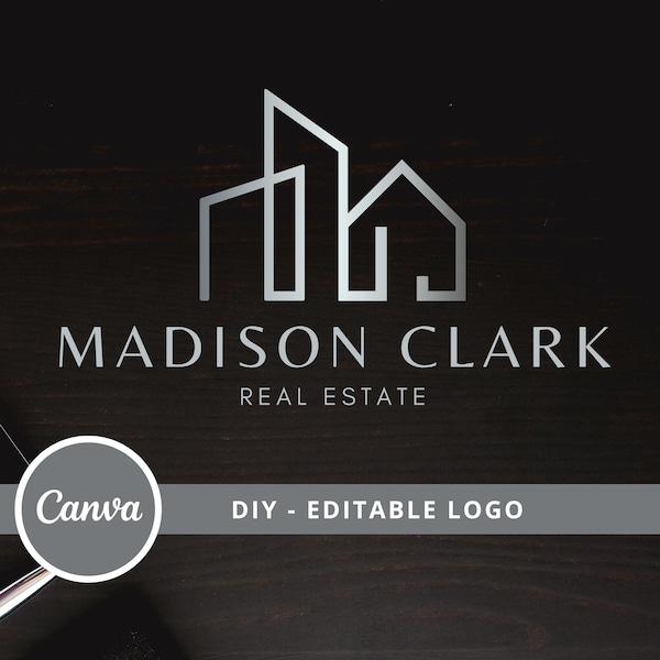 Gebäude Logo-Design, Canva Logo Vorlage, Modernes Gebäude DIY Logo, Realtor Logo, Marketing Logo, Instant Access