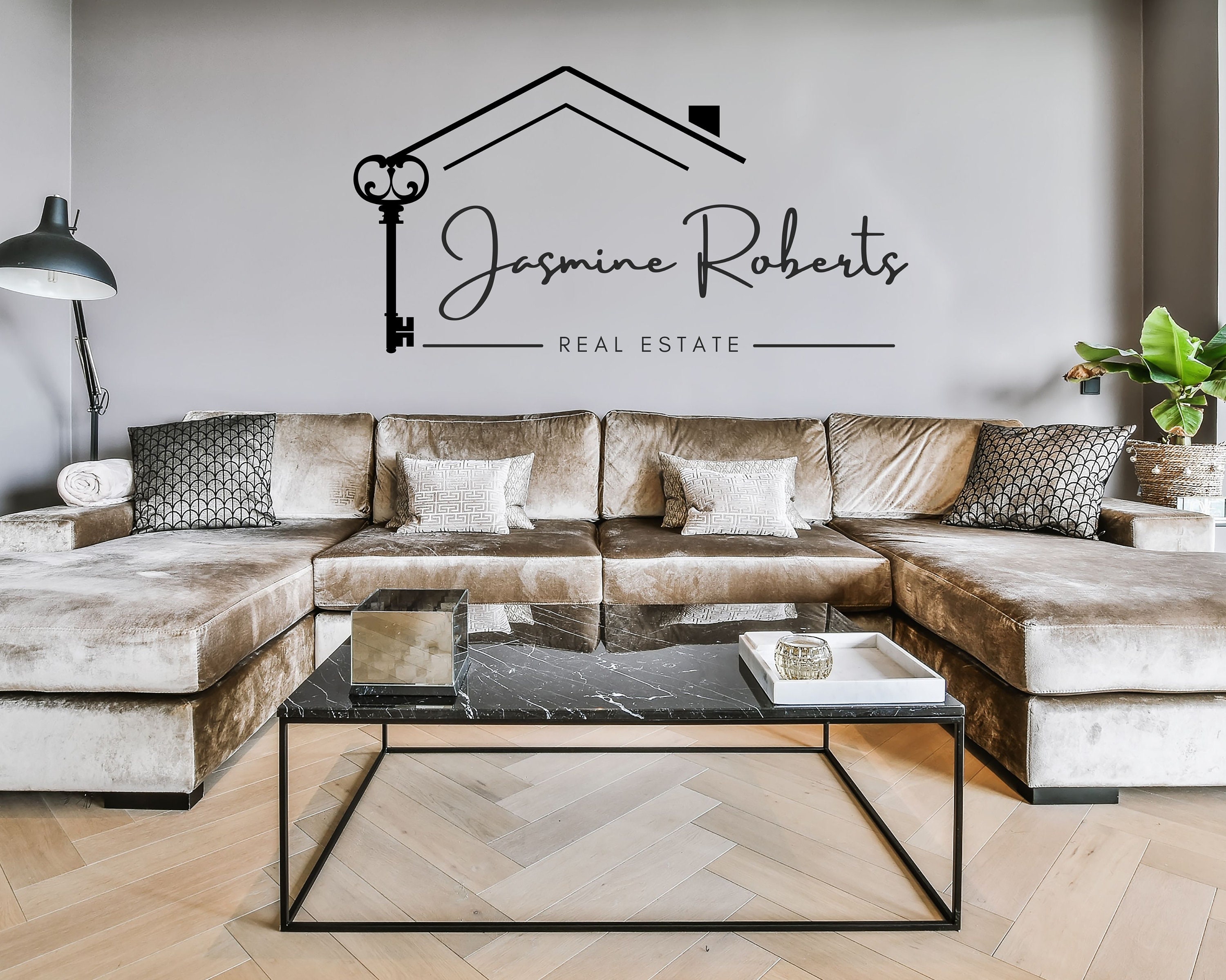 Luxury Real Estate Logo Design, Editable Realtor Branding (canva ...