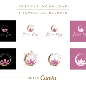 Moon Lotus DIY Beauty Logo, Lotus Flower Canva Logo Template, Makeup Studio Logo, Massage, Spa & Cosmetics Logo, Wellness Editable Logo. image 4