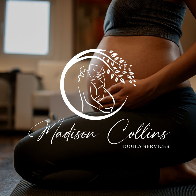 Doula Editable Canva Logo Template, Midwifery DIY Logo, Hebamme Logo, Natural Birth Tree Logo, Baby Nursery Logo, Mother and Baby Care Logo. image 5