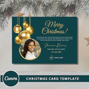 Weihnachtspostkarten-Design, bearbeitbare Canva-Vorlage, Realtor Marketing, anpassbare Weihnachtskarte, Weihnachtskarte Digitaler Download.