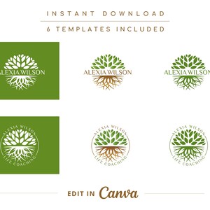 Tree Roots Mandala Logo, Tree of Life Canva Logo, DIY Life Coaching Logo, Yoga Logo, Psychology Logo, Healing Logo, Natural Therapy Logo. image 4