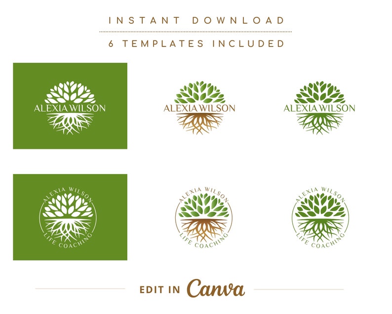 Tree Roots Mandala Logo, Tree of Life Canva Logo, DIY Life Coaching Logo, Yoga Logo, Psychology Logo, Healing Logo, Natural Therapy Logo. image 4