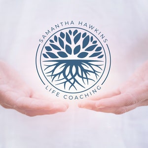Tree Roots Mandala Logo, Tree of Life Canva Logo, DIY Life Coaching Logo, Yoga Logo, Psychology Logo, Healing Logo, Natural Therapy Logo. image 3