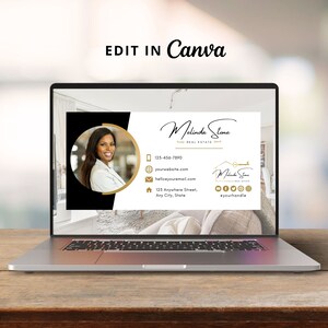 Realtor Email Signature Template, Business Email Footer (DIY Canva) image 4