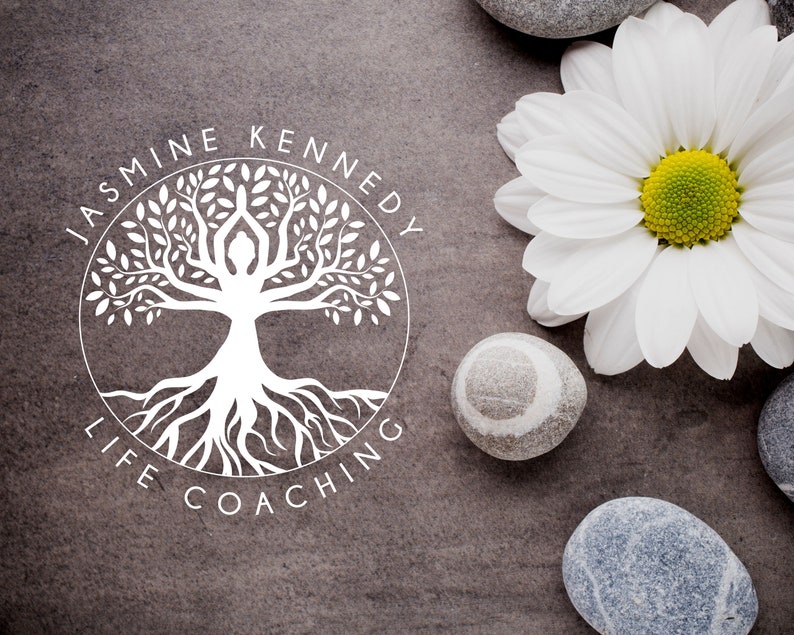 Tree of Life Editable Logo, Wellness Canva Logo Template, Life Coach, Yoga, Psychology, Healing Logo, Meditating Human Logo, Tree Woman Logo image 5