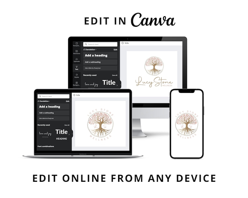Tree of Life Canva Logo Template, Tree Editable Logo, DIY Life Coaching Logo, Yoga Logo, Psychology Logo, Healing Logo, Natural Therapy Logo image 8