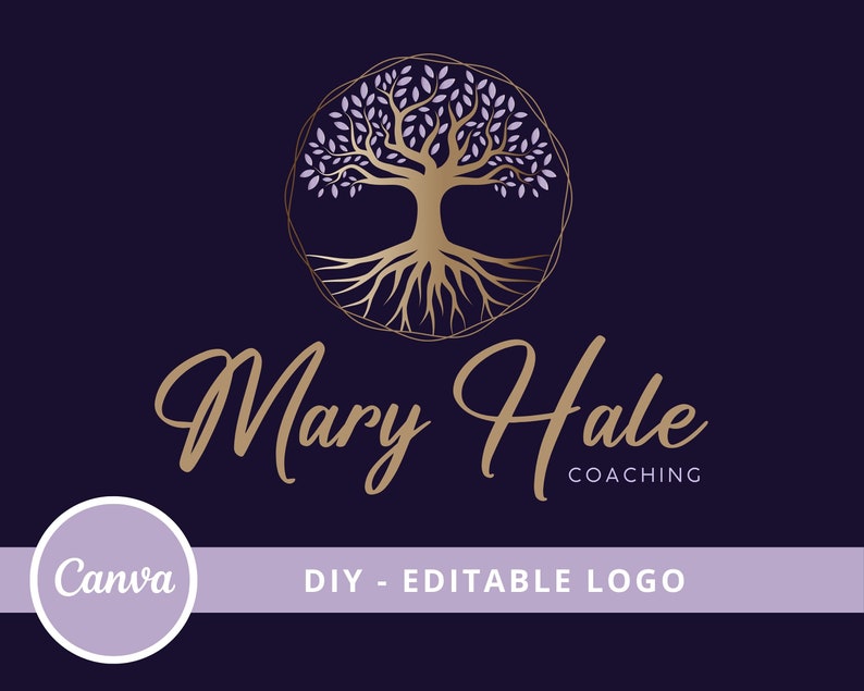 Tree of Life Canva Logo Template, Tree Editable Logo, DIY Life Coaching Logo, Yoga Logo, Psychology Logo, Healing Logo, Natural Therapy Logo imagem 2