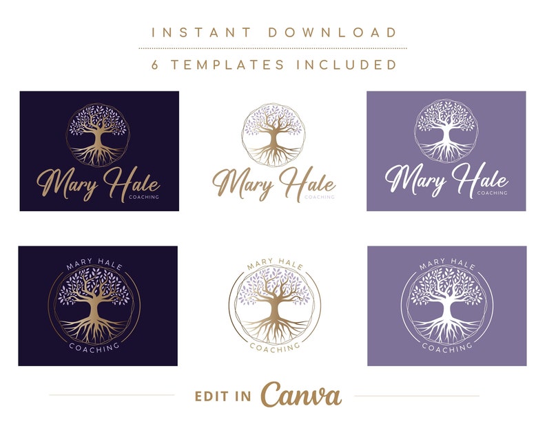 Tree of Life Canva Logo Template, Tree Editable Logo, DIY Life Coaching Logo, Yoga Logo, Psychology Logo, Healing Logo, Natural Therapy Logo image 4