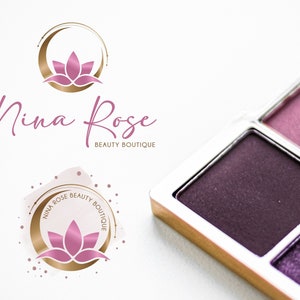 Moon Lotus DIY Beauty Logo, Lotus Flower Canva Logo Template, Makeup Studio Logo, Massage, Spa & Cosmetics Logo, Wellness Editable Logo. image 5