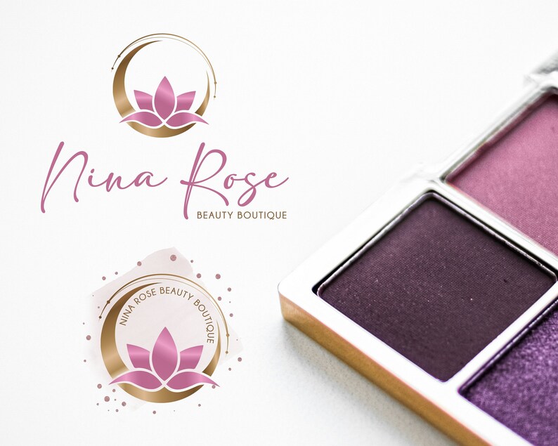 Moon Lotus DIY Beauty Logo, Lotus Flower Canva Logo Template, Makeup Studio Logo, Massage, Spa & Cosmetics Logo, Wellness Editable Logo. image 5