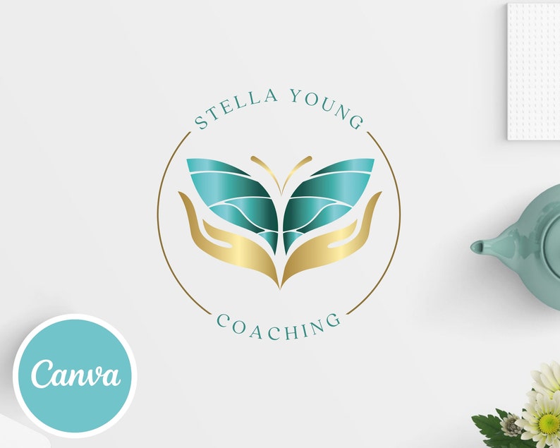 Butterfly Life Coaching Canva Logo Template, Wellness Editable Logo, Yoga, Psychology. Healing Therapy Logo Design, Spa Logo, Hand Care Logo image 7