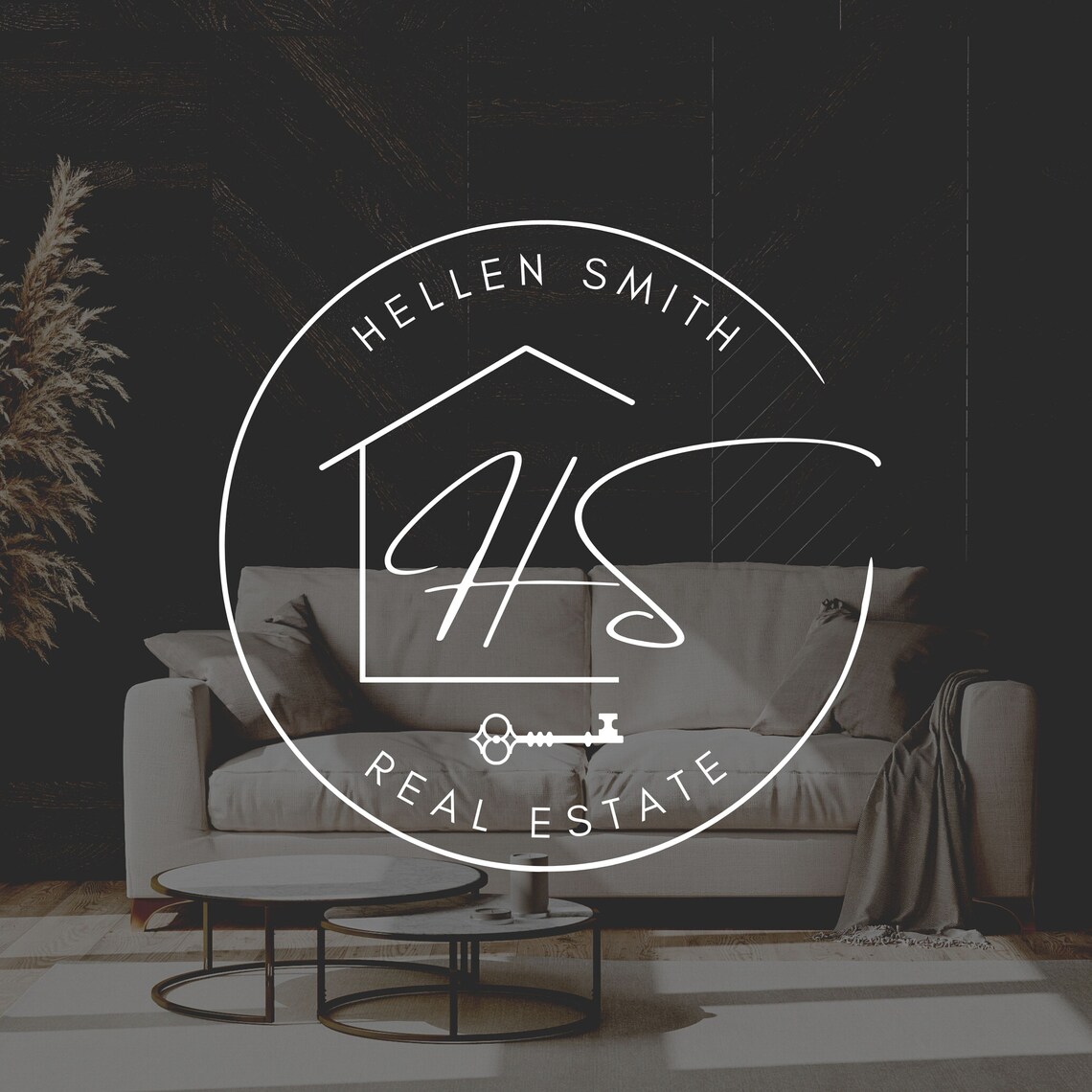 Real Estate Logo Design, Luxury House Editable Canva Logo Template, DIY ...