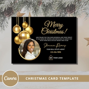 Weihnachtspostkarten-Design, bearbeitbare Canva-Vorlage, Realtor Marketing, anpassbare Weihnachtskarte, Weihnachtskarte Digitaler Download.