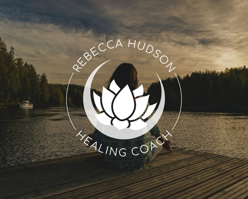 Lotus Flower Logo Design, Moon Lotus Wellness Canva Logo Template, Life Coaching Logo, Yoga Logo, Holistic Logo, Beauty Spa Editable Logo. image 3