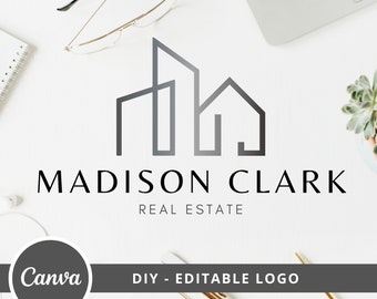 Real Estate Building Logo Design, Real Estate Canva Logo Template, Modern Building DIY Logo, Realtor Logo, Investments Logo , Instant Access