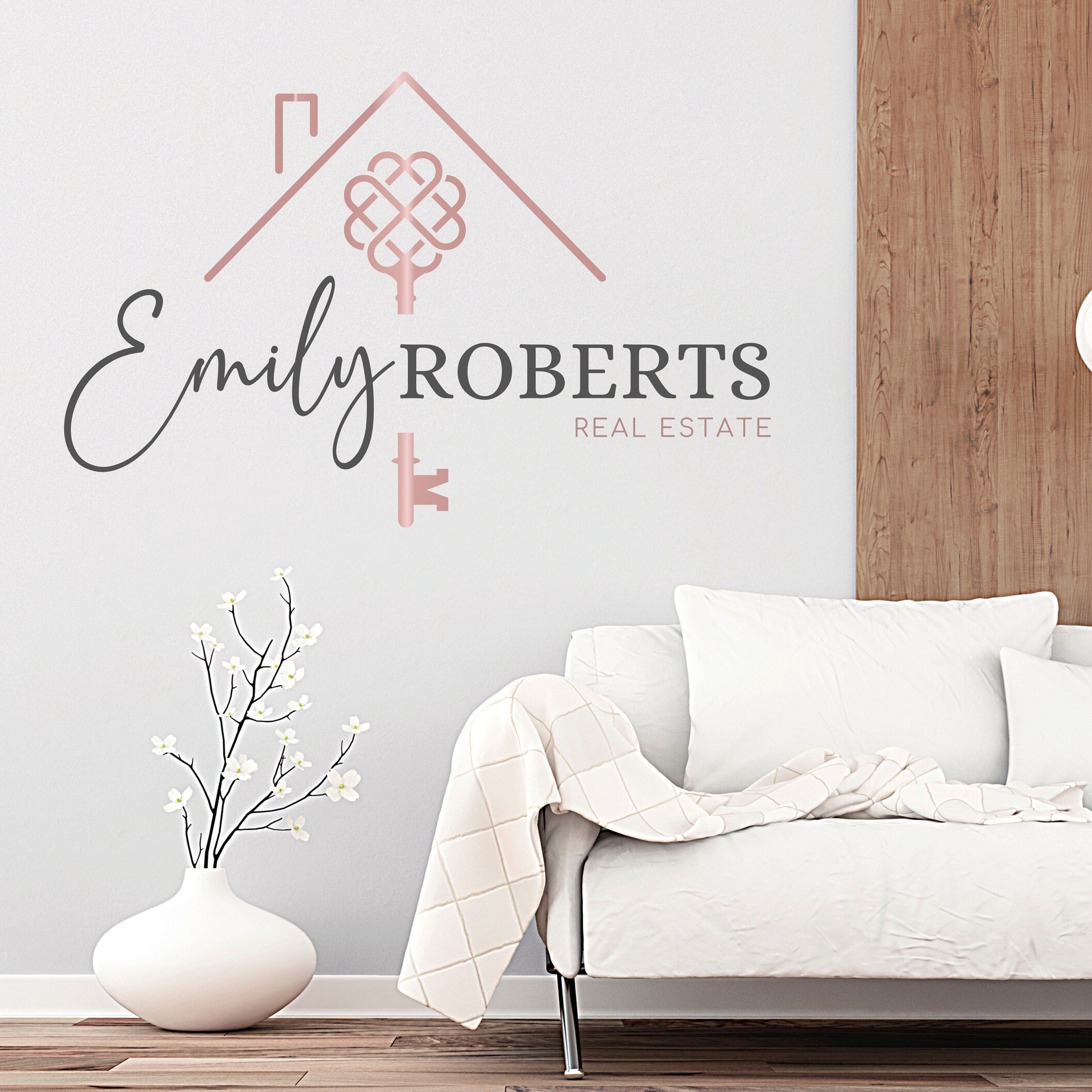 Real Estate Key Logo Design, House Editable Canva Logo Template, DIY ...