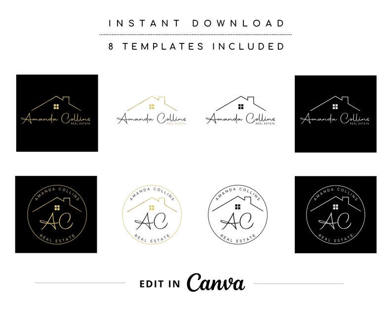 Real Estate DIY Logo Design, Editable Canva Logo Template, Realtor Logo Design, Guest House Logo, Real Estate Agent Logo, House Roof Logo. image 4