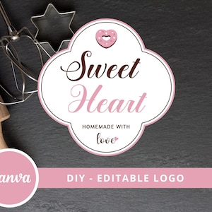 DIY Bakery Canva Logo Template, Pastries Editable Logo, Small Business Logo, Dessert Maker Logo, Handmade Bakery Logo, Homemade Baker Logo.