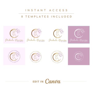 Doula Editable Canva Logo Template, Midwifery Premade Logo Design, DIY Pregnancy Logo, Pregnant Healthy Logo Design, Pregnant Woman Logo. image 4