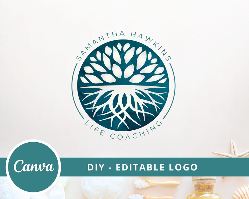 Tree Roots Mandala Logo, Tree of Life Canva Logo, DIY Life Coaching Logo, Yoga Logo, Psychology Logo, Healing Logo, Natural Therapy Logo. image 8