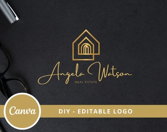 Modern House Realtor Logo Design, Real Estate Logo Canva Template, Real Estate Logo, Broker Logo, Real Estate Agent Branding, Realty Logo.