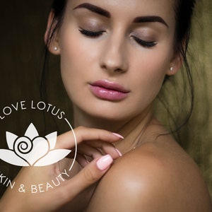 Création de logo de beauté bricolage coeur lotus, modèle de logo sur toile Love Lotus Flower, logo de studio de beauté, massage, logo de spa et de cosmétiques, logo de bien-être. image 6