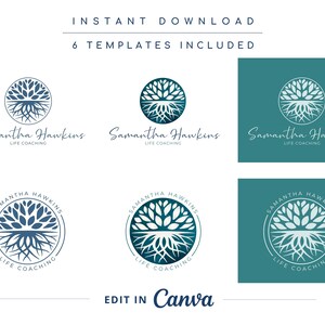 Tree Roots Mandala Logo, Tree of Life Canva Logo, DIY Life Coaching Logo, Yoga Logo, Psychology Logo, Healing Logo, Natural Therapy Logo. image 4