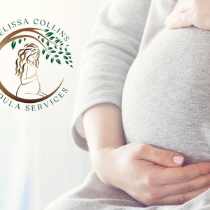 Doula Editable Canva Logo Template, Midwifery Premade Logo Design, DIY Tree of Life Logo, Pregnant Healthy Logo Design, Pregnant Woman Logo. image 7