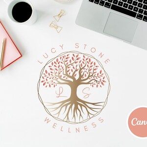 Tree of Life Canva Logo Template, Tree Editable Logo, DIY Life Coaching Logo, Yoga Logo, Psychology Logo, Healing Logo, Natural Therapy Logo image 2