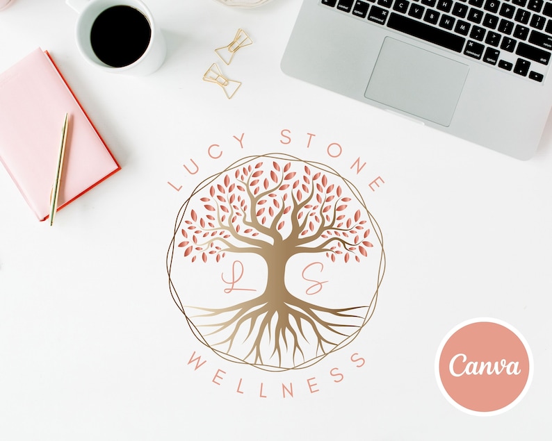 Tree of Life Canva Logo Template, Tree Editable Logo, DIY Life Coaching Logo, Yoga Logo, Psychology Logo, Healing Logo, Natural Therapy Logo image 2