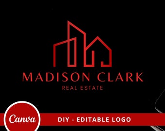 Real Estate Building Logo Design, Real Estate Canva Logo Template, Modern Building DIY Logo, Realtor Logo, Investments Logo , Instant Access