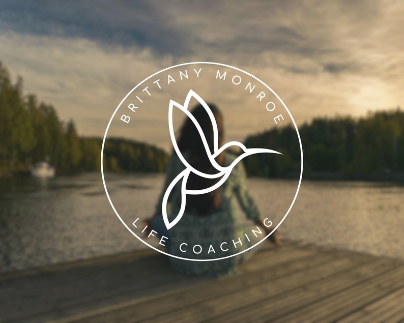 Hummingbird Editable Logo Design, Wellness Colibri Canva Logo Template, DIY Life Coaching Bird Logo, Psychology Logo. Healing Therapy Logo. image 2