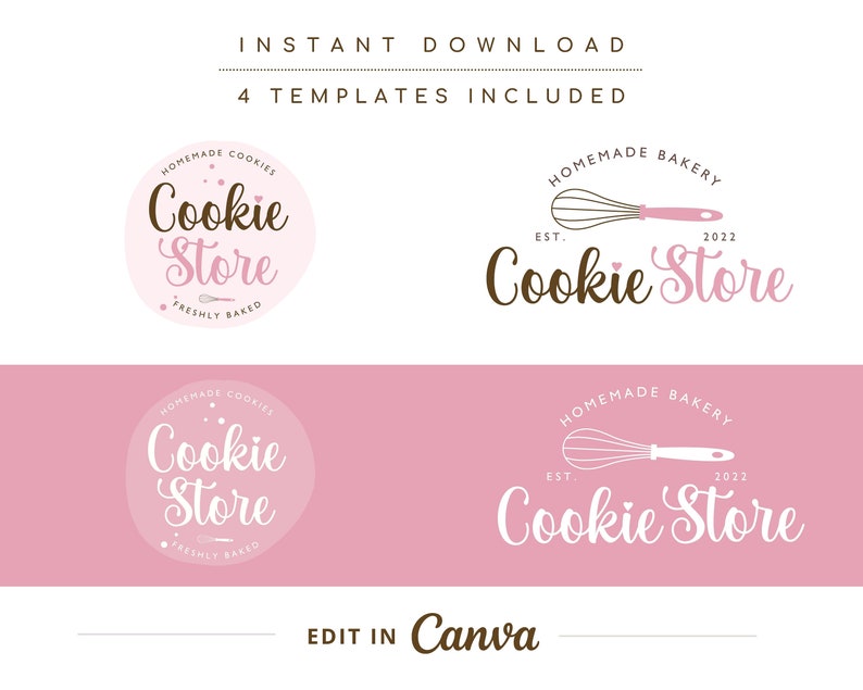 Cookie Shop Canva Logo Template, Bakery Business Branding (editable) - Etsy