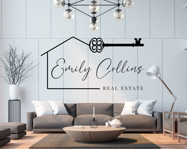 Real Estate Logo Design, Luxury House Editable Canva LogoTemplate, DIY Realtor Key & House Logo, Real Estate Agent Branding, Instant Access image 6