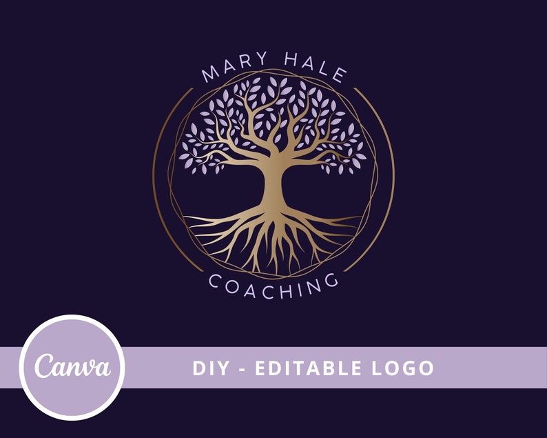 Tree of Life Canva Logo Template, Tree Editable Logo, DIY Life Coaching Logo, Yoga Logo, Psychology Logo, Healing Logo, Natural Therapy Logo imagem 3